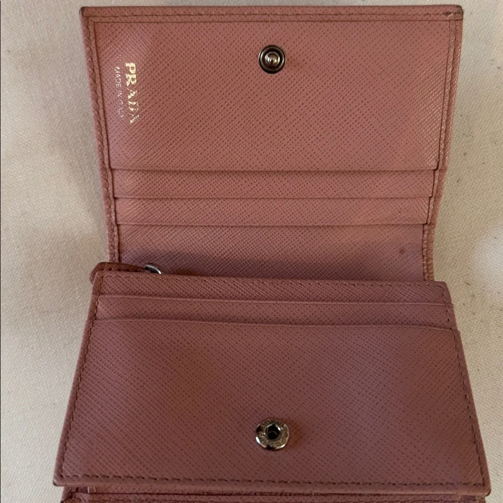 Prada Pink Saffiano Leather Wallet